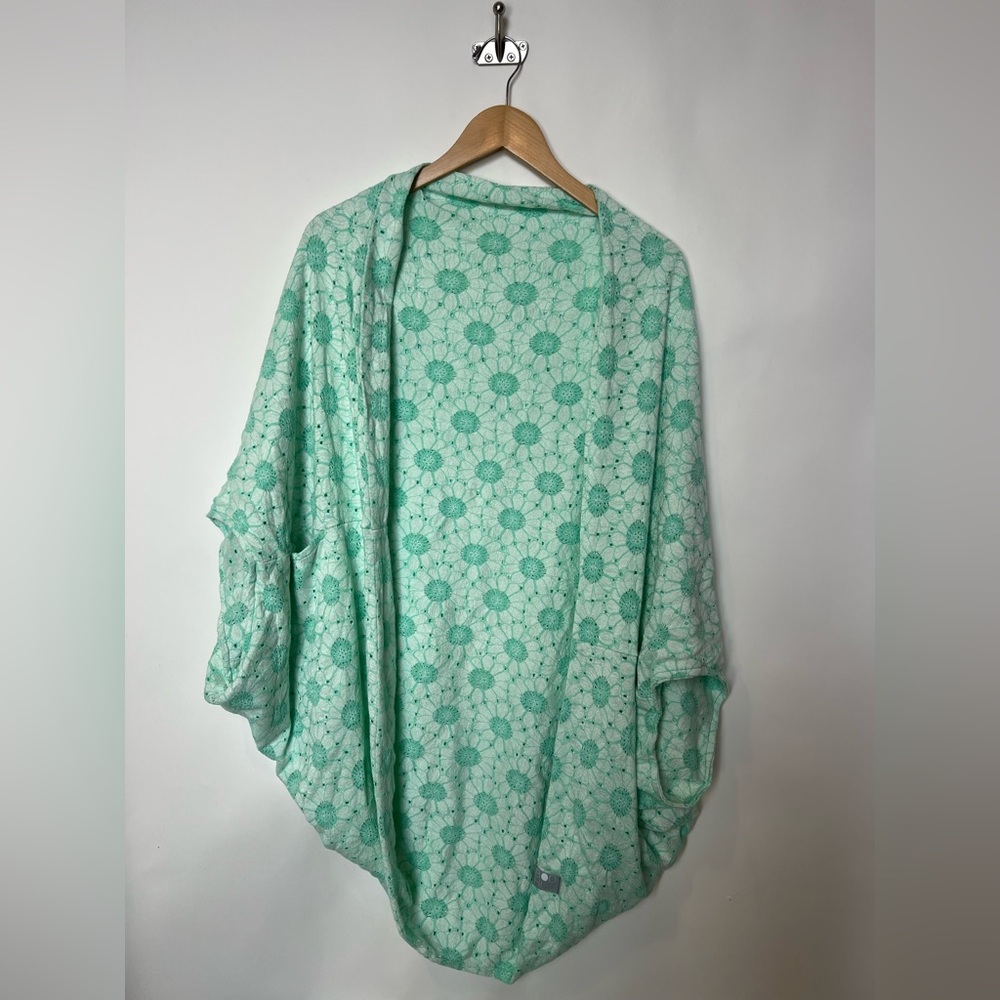 Bodhi Swag Mint Floral Cocoon Cardigan‎ Shawl One Size